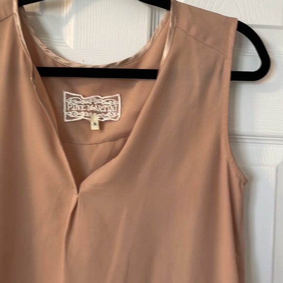 NWPT Pink Martini blush sateen tank top Sz S - Picture 3 of 4